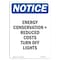Signmission OSHA Notice, 5" Height, Energy Conservation = Reduced Sign, 5" X 3.5", Portrait OS-NS-D-35-V-12050 - alternate 1